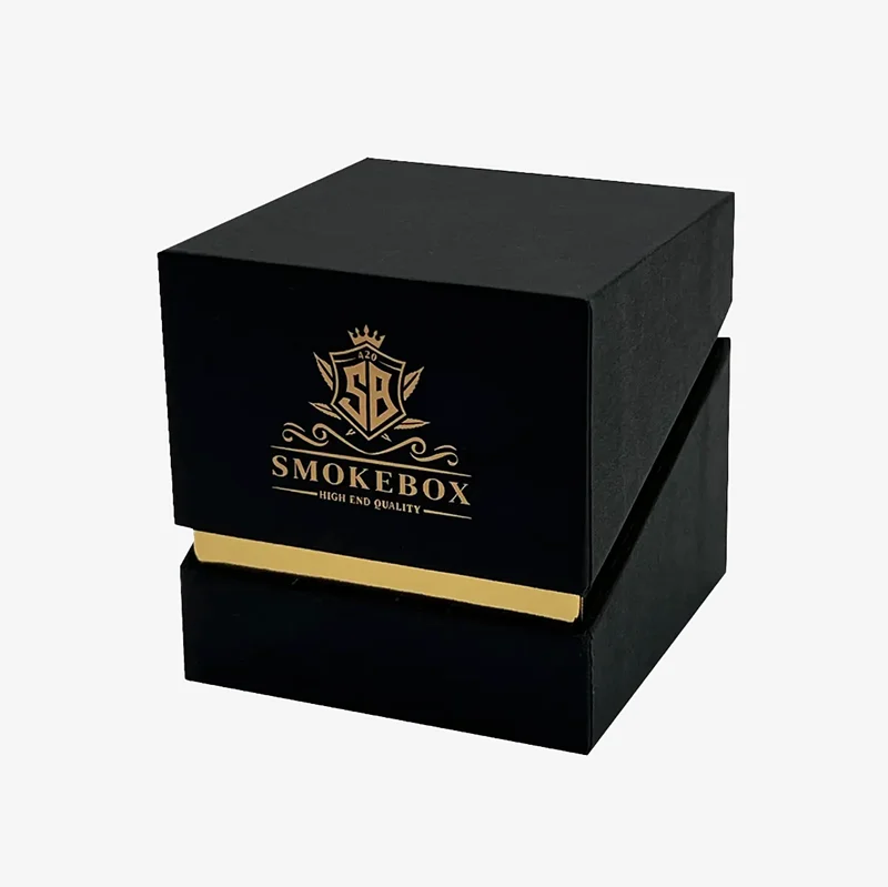 luxury black hinged lid rigid boxes